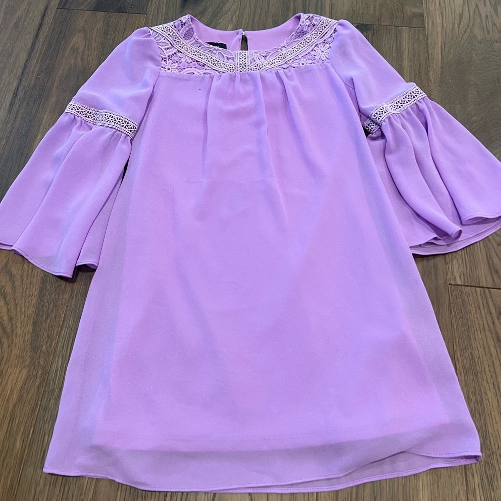 Amy Byer Girls' Bell Sleeve A-line Dress with Lace